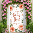 thumbnail image 5 of Gold Floral Sweet Baby Girl Baby Shower Banner Elegant Flower Decoration for Baby Announcement Party Decor Celebration, 5 of 8