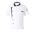 thumbnail image 3 of TiaoBug Unisex Mens Womens Chef Coat Long Sleeve Chef Jacket Restaurant Kitchen Cooking Uniform White 4XL, 3 of 7