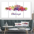 thumbnail image 1 of Colorful Chicago Skyline in Watercolor - Cityscape Canvas Print, 1 of 3
