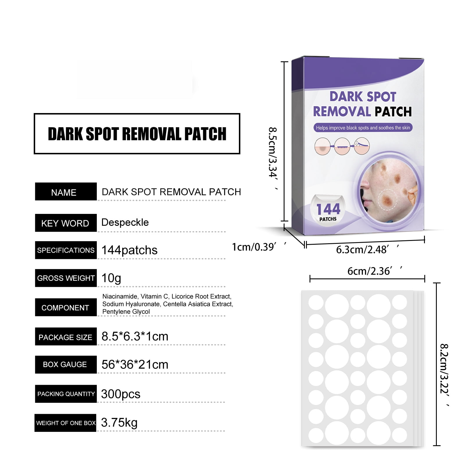 Alvantor Simple Patches for Face with Niacinamide Vitamin C, Reduces Discoloration & Redness, 144 Patches