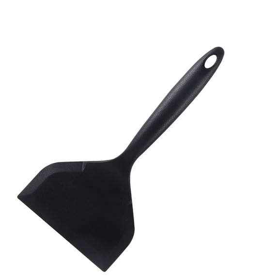 Silicone Wrapped Fish Spatula, Nonstick Wide Flat Turner for Pancakes, Eggs, Pizza, Fish and Everyday Cooking(Black,One Size)