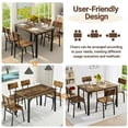 thumbnail image 5 of PAPROOS Dining Table Set for 4, Farmhouse Rectangle Wood Kitchen Table with 4 Wood Chairs, Dining Room Set for Breakfast Nook, Small Places, Restaurant, Brown, 5 of 10
