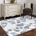 thumbnail image 3 of Area Rugs for Living Room Bedroom, Navy Blue Coastal 4'x6' Rug Washable Carpet Runner Indoor Outdoor, Nautical Starfish Coral Shell Ocean Summer Non Slip Accent Floor Mats Rug for Kitchen, Office, 3 of 8