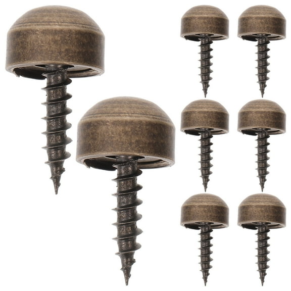 UPGRATOR 8Pcs Flat Brass Screws with Decorative Caps for Home Decoration 0.83X0.35X0.35in