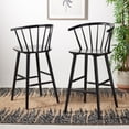 thumbnail image 2 of SAFAVIEH Blanchard Contemporary Bar Stool, Black, Set of 2 (21.7 in. W x 20.5 in. D x 41.5 in. H), 2 of 13