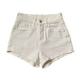 thumbnail image 3 of Mqqzkk Summer High Waisted Stretch Denim Shorts For Women Casual White Jean Shorts Fashion Summer Hot Pants with Pockets, 3 of 4