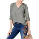 thumbnail image 1 of INC Blusa de punto utilitario de medios mixtos para mujer, verde, grande, 1 of 1