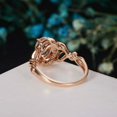 thumbnail image 6 of HeartsAndYou 2ct Natural Peach Morganite & Diamond Ring Halo Leaf Accent 14k SOLID Rose Gold, 6 of 9