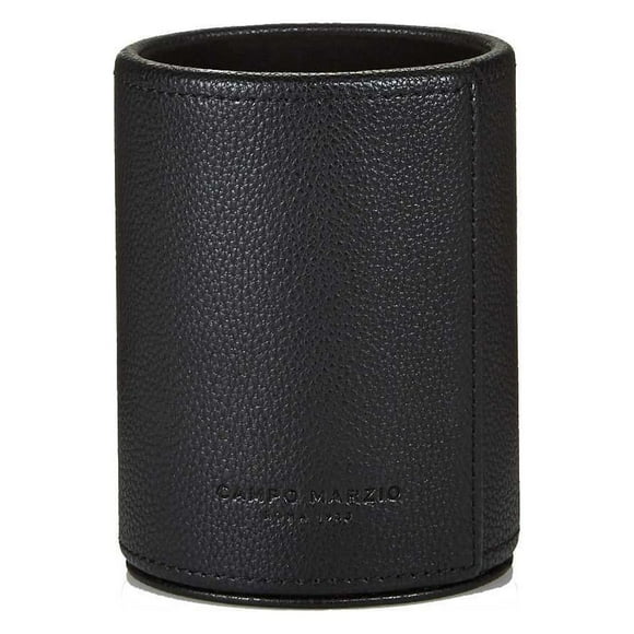 Campo Marzio Porte-stylo Rond en Cuir Cablé Noir