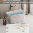 thumbnail image 3 of JERFIT 49 Inch Glossy White Acrylic Freestanding Bathtub, Square Deep Soaking Tub with Chrome Overflow and Quick Drain for Small Spaces, 3 of 9