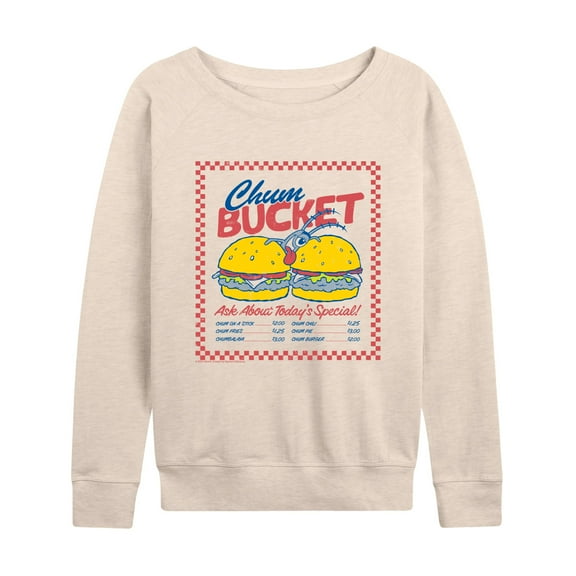 Spongebob Squarepants - Plankton Chum Bucket - Women's French Terry Long Sleeve Shirt