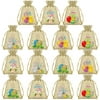 15 Pcs Easter Gift Bags Easter Burlap Bags Easter Drawstring Bags Bunny Jute Goodie Bags Bulk for Easter Party Supplies