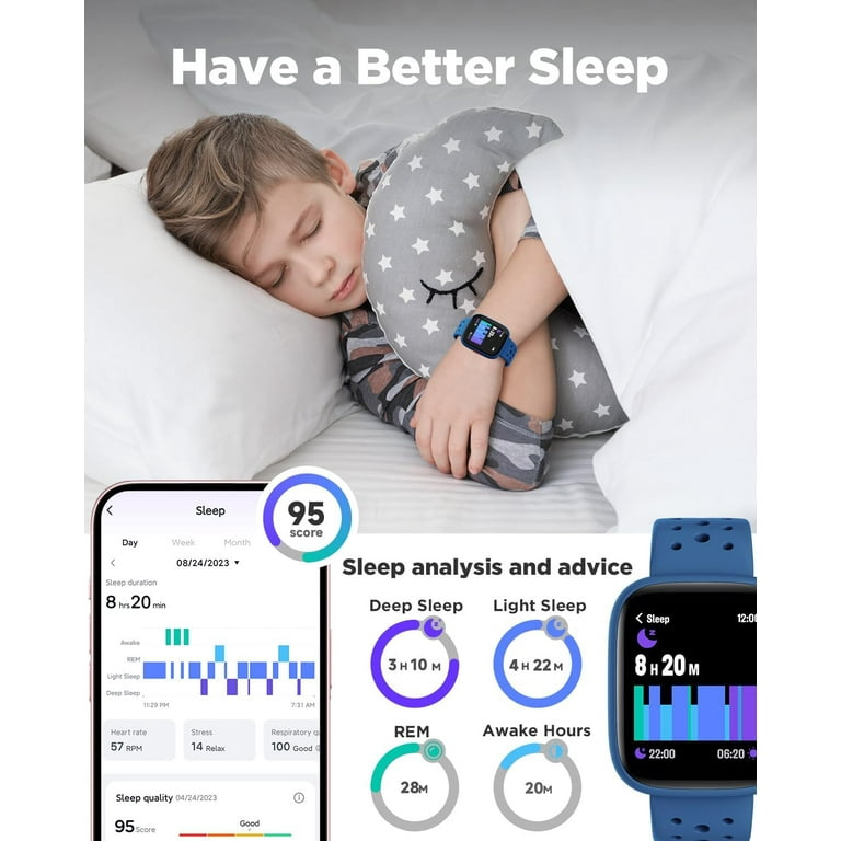 Ruopoem Smartwatch per Bambini con 32 Giochi, Orologio Smartwatch