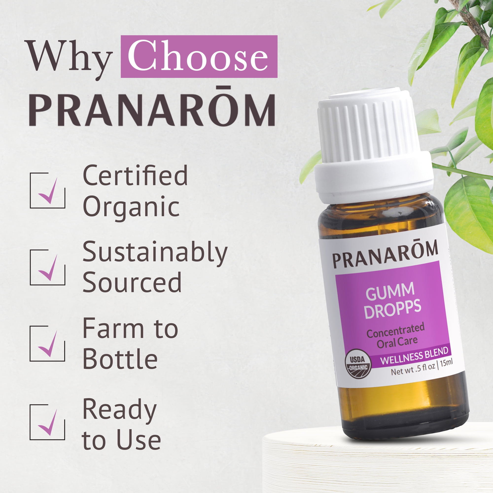 Pranarom Gumm Dropps Lavender Essential Oil for Teeth & Gum Health 15ml