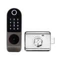 thumbnail image 1 of Door Lock, Tuya Waterproof Outdoor Smart Door Lock Garden Fingerprint Lock Remote Digital IC Card Unlock Electronic Rim Lock For Home ,Easy to Install, 1 of 6