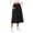 Black, variant on Women's Knit A-Line Midi Skirt with Side Pockets Elastic High Waist Loose Fit Casual Skirt for Work Daily Wear