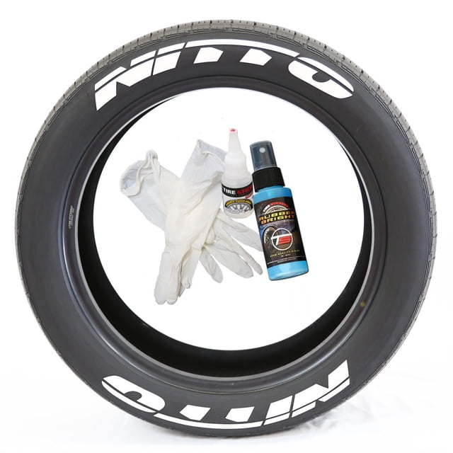 Tire Stickers Tire Sticker 9766020692 NITTO; Raised Rubber Letters; 1.25 Inch Letter Height; White; 8 Sets Of Rubber Letters To Complete 4 Tires
