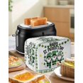 thumbnail image 4 of St. Patrick's Day Toaster Cover 2 Slice, Small Kitchen Appliance Covers, Green Shamrock Gnomes Gold Coin Spring Toaster Oven Cover with Loop, Bread Machine Cover Polyester Dust Cover Protection, 4 of 4
