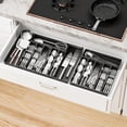 thumbnail image 6 of Black Expandable Silverware Drawer Organizer - Adjust From 11'' to 22'' - Knife,Cutlery,Spoons and Forks Organizer,Large 8 Grid Flatware,Silverware Tray,Utensil Organizer for Kitchen Drawers, 6 of 8