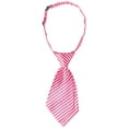 thumbnail image 1 of INSPIRE CHIC Corbata de uniforme linda preatado de rayas cortas para mujeres, casual escolar, talla única, rosa caliente, 1 of 6