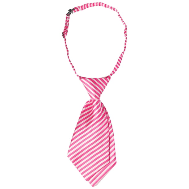 INSPIRE CHIC Corbata de uniforme linda preatado de rayas cortas para mujeres, casual escolar, talla única, rosa caliente