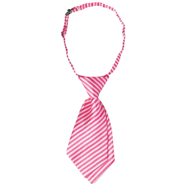 INSPIRE CHIC Corbata de uniforme linda preatado de rayas cortas para mujeres, casual escolar, talla única, rosa caliente