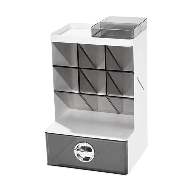 Organizador de almacenamiento de inserción oblicua, soporte de escritorio para lápices, pinceles de maquillaje En blanco y negro