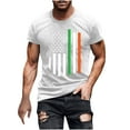 thumbnail image 2 of DDAPJ pyju St. Patrick's Day T-shirts for Men Shamrock American Flag Print Short Sleeve Crewneck Tees Lucky Green Clover Graphic Tees Summer Casual Tee Tops Flash Sale of Today White XXXL, 2 of 4