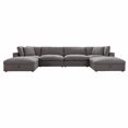 thumbnail image 2 of Roundhill Furniture Rivas Contemporary 5-Piece Sectional Sofa with Two Ottoman - Graphite, 2 of 7