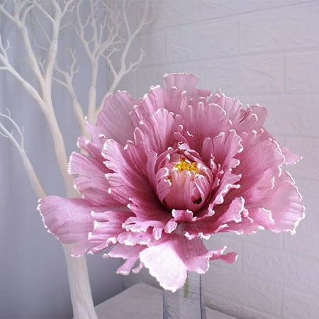 Image of Artificial Linen Large Peony Flowers Background Fake Flowers Photography Props Wall Wedding Decoration Home Accessories