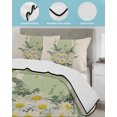thumbnail image 4 of Spring Floral Daisy Twin XL Size Down Alternative Comforter, Lightweight Comforter Quilt Bedding Set with Pillow Shams Leaves Linen Printed All Seasons Bed Comforter Duvet Insert 68"x98", 4 of 7