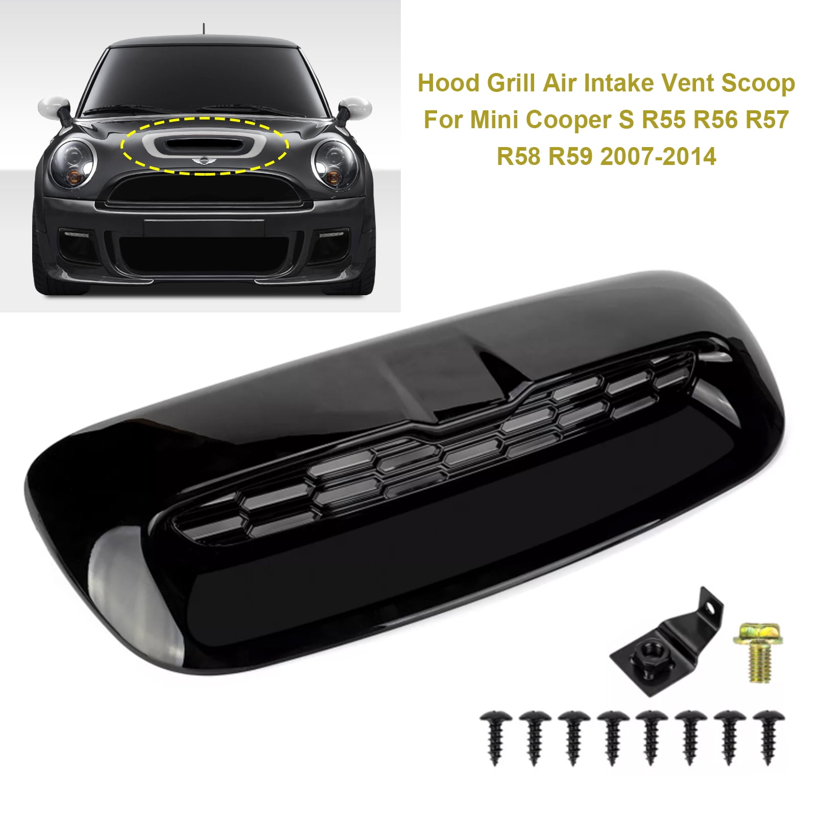 Hood Grill Air Intake Vent Scoop For Mini Cooper S R55 R56 R57 R58 R59 (2007-2014)