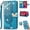 Blue, variant on for iPhone 16 Phone Case Wallet, Women Flip Folio Cover with Credit Card Holders Diamond Emboss Butterfly Flower PU Leather Purse Wrist Strap Kickstand Case for iPhone 16, Gray