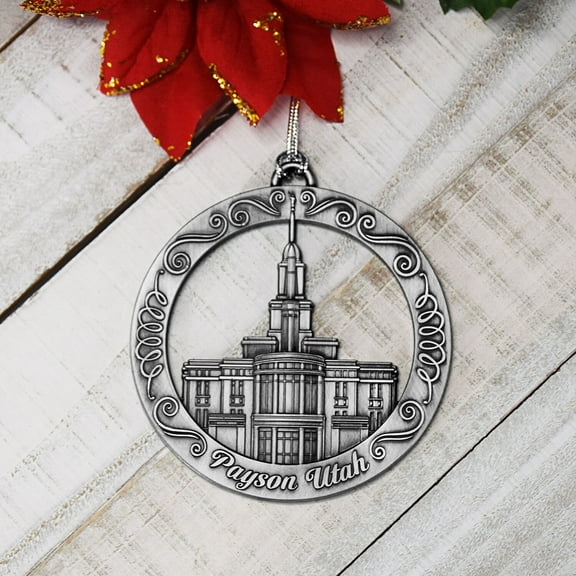 Payson Utah Temple Antique Silver Ornament by Ringmasters