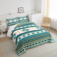 thumbnail image 3 of Manfei Retro Boho Aztec Full Size Comforter Sets,bohemian Exotic Style Bedding Comforter Set,Cyan Beige Rhombus Bedding Sets For Boys Kids,Luxury Bedroom Decor Reversible,3-Piece, 3 of 8