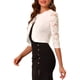 thumbnail image 4 of INSPIRAR CHIC Día de San Valentín Top de Encaje Floral para Mujeres Cárdigan Formal de Manga 3/4 Abierto para Oficina M Blanco, 4 of 7
