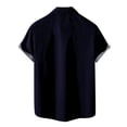 thumbnail image 6 of IROINNID Christmas Funny T-Shirt for Men Snowflake Print Hawaiian Tops Xmas Vacation Holiday Gift Button Up Shirt,Dark Blue, 6 of 7