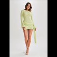 thumbnail image 4 of Vestido Mini Plisado Sin Espalda para Mujer, de Larga, Tejido A Crochet, Sexy, para Fiesta Amarillo-Verde L, 4 of 8