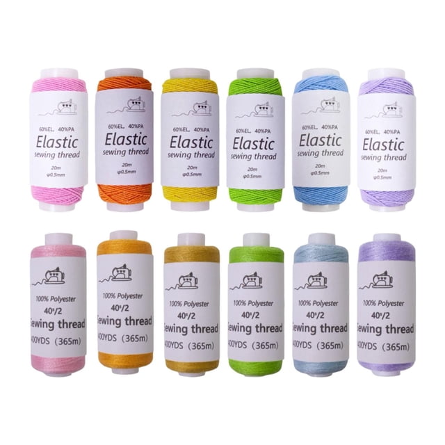 KLKCMS Ensemble de 12 Fils Multicolores Fil d'Artisanat pour Tricot Couture à la Main Arc-en-Ciel