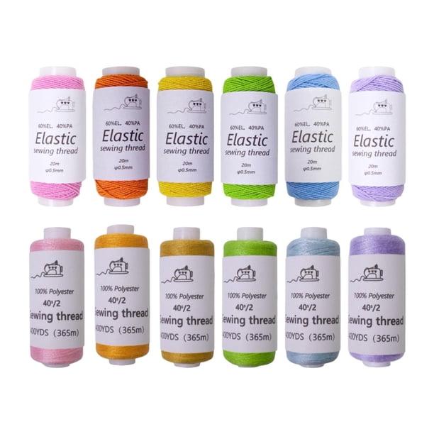 Juego de 12 hilos multicolor para manualidades, hilo para máquina de coser y tejer. Arcoíris