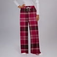 thumbnail image 2 of Wyobmus Women's Plaid Pajama Pants Casual Drawstring Athletic Pants Comfy Lounge Sleep Pj Bottoms Watermelon Red, 2 of 5