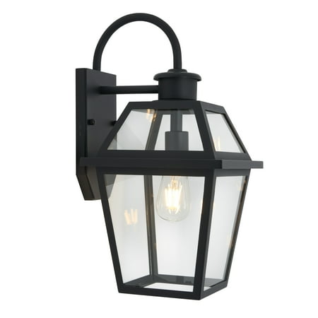 Artika Colonial 1 Light Outdoor Wall Lantern Light Fixture Black
