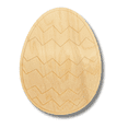 thumbnail image 2 of Unfinished Wood Etched Zig Zag Easter Egg Shape | Paint By Line Crafts 12" / 1/8", 2 of 2