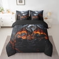 thumbnail image 2 of jejeloiu Wild Dragon 7pcs Bedding Comforter Set,Magic Cartoon Animal Queen Bedding Sets,Black Orange Queen Sheet Sets For Boys Kids,Microfiber Bedroom Decor Reversible, 2 of 8