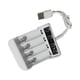 thumbnail image 4 of Bearachild Cargador de batería AAA/AA Luz indicadora de 4 ranuras Adaptador de carga de interfaz USB de protección universal contra Cargadores de dispositivos electrónicos específicos, 4 of 6