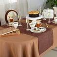 thumbnail image 6 of Table Runner 72 Inches Long for Kitchen Dining, Dark Brown Dresser Scarf Farmhouse, Dining Table Decorations for Wedding/Parties, Farmhouse Burlap Solid Brown Color Modern Linen Texture 18 x 72 In, 6 of 9