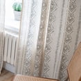 thumbnail image 7 of PixelForge Boho Linen Curtain, Farmhouse Curtain for Living Room, Light Filtering Rod Pocket, 1 Panel, Beige, 52"W x 84"L, 7 of 7