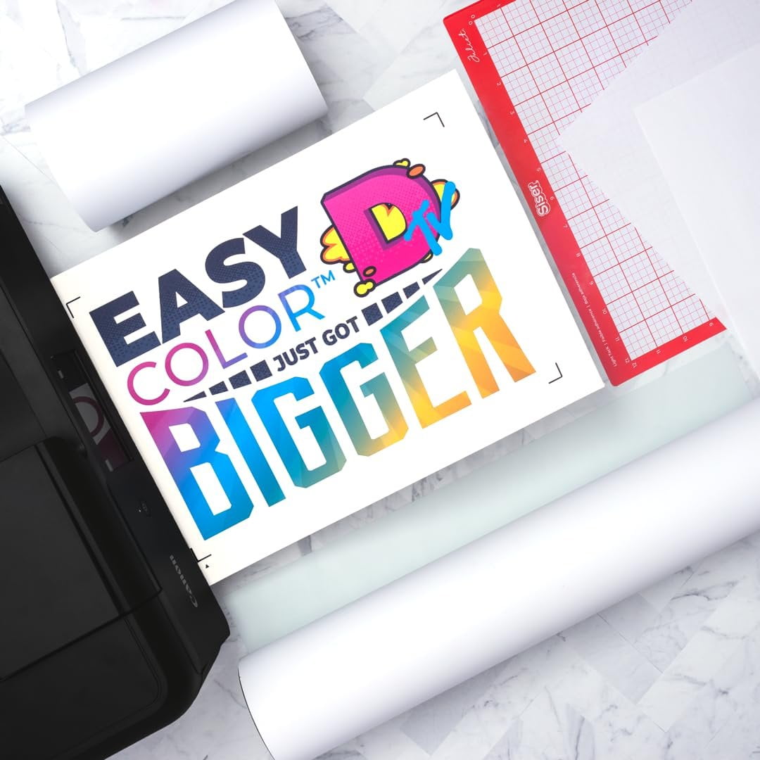Siser EasyColor DTV, 11" x 16.5" Sheets 25 Pack - Inkjet Printer Compatible Heat Transfer Vinyl - Iron On Direct-to-Vinyl Transfers for T-Shirts, Accessories, and More