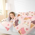 thumbnail image 5 of Manfei Ice Cream Cat Twin Bedding, Cartoon Love Heart Bedding Comforter Set, Pink, Pink Reversible, 7pcs, 5 of 6