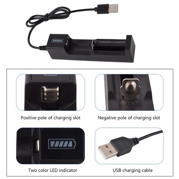 1Slot Charger for 16340 14500 18650 26650 3.7V Rechargeable Lithium Battery Sywqhk Para estrenar